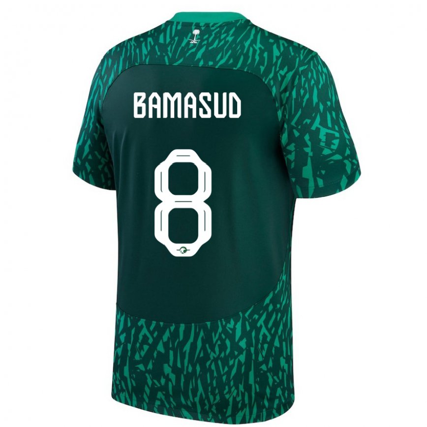 Vaikiškas Saudo Arabijos Ahmed Bamasud #8 Tamsiai žalia Išvykos Marškinėliai 22-24 T-shirt