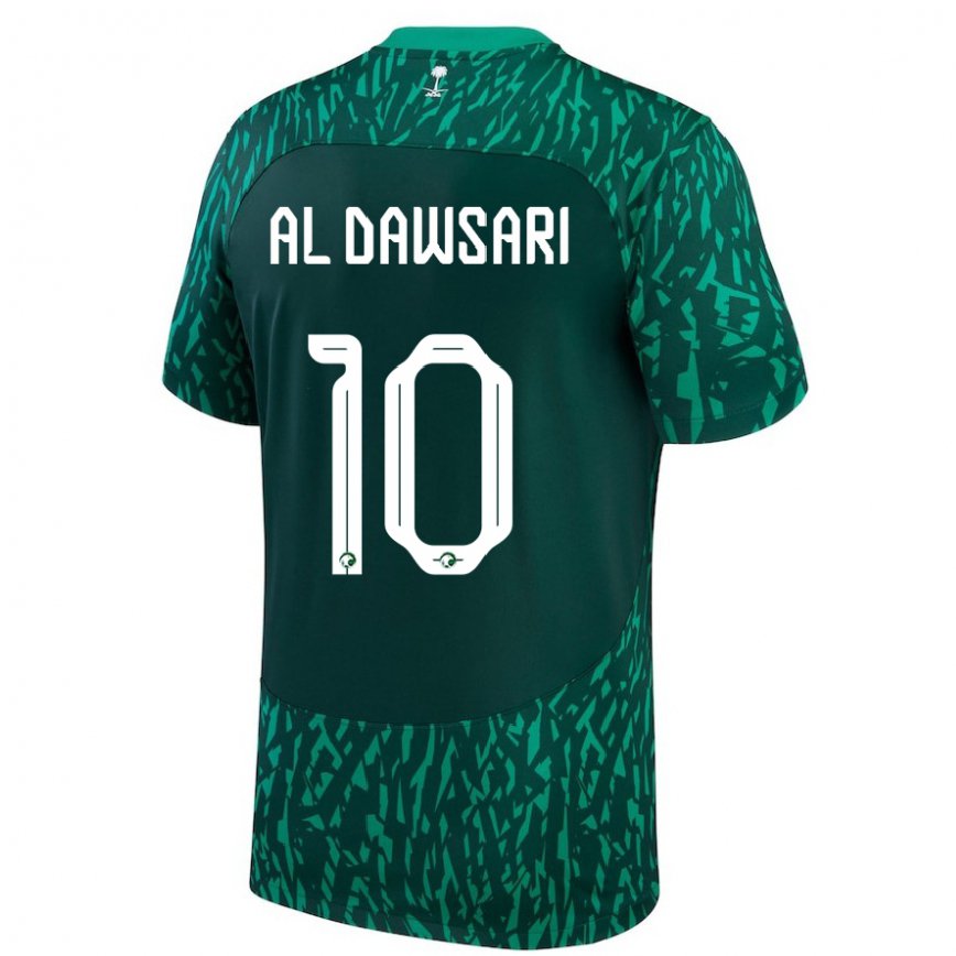 Vaikiškas Saudo Arabijos Salem Al Dawsari #10 Tamsiai žalia Išvykos Marškinėliai 22-24 T-shirt