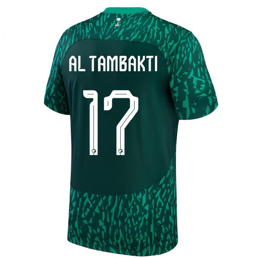 Vaikiškas Saudo Arabijos Hassan Al Tambakti #17 Tamsiai žalia Išvykos Marškinėliai 22-24 T-shirt