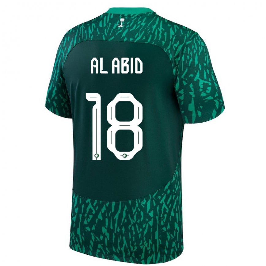 Vaikiškas Saudo Arabijos Nawaf Al Abid #18 Tamsiai žalia Išvykos Marškinėliai 22-24 T-shirt