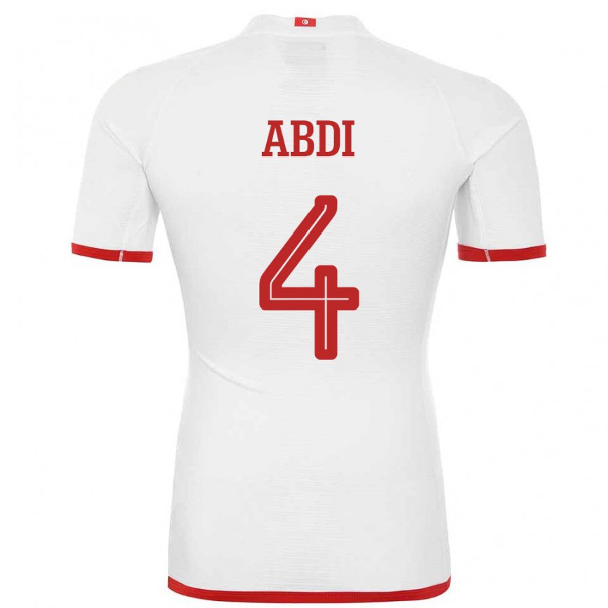 Vaikiškas Tuniso Ali Abdi #4 Baltas Išvykos Marškinėliai 22-24 T-shirt