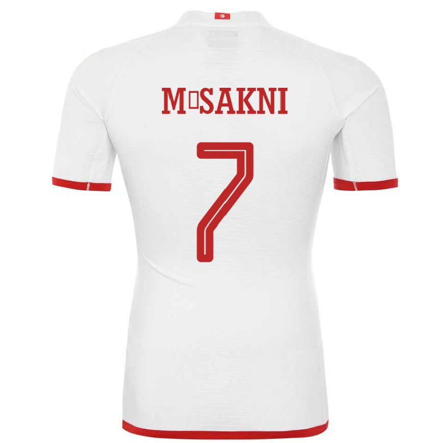 Vaikiškas Tuniso Youssef M Sakni #7 Baltas Išvykos Marškinėliai 22-24 T-shirt