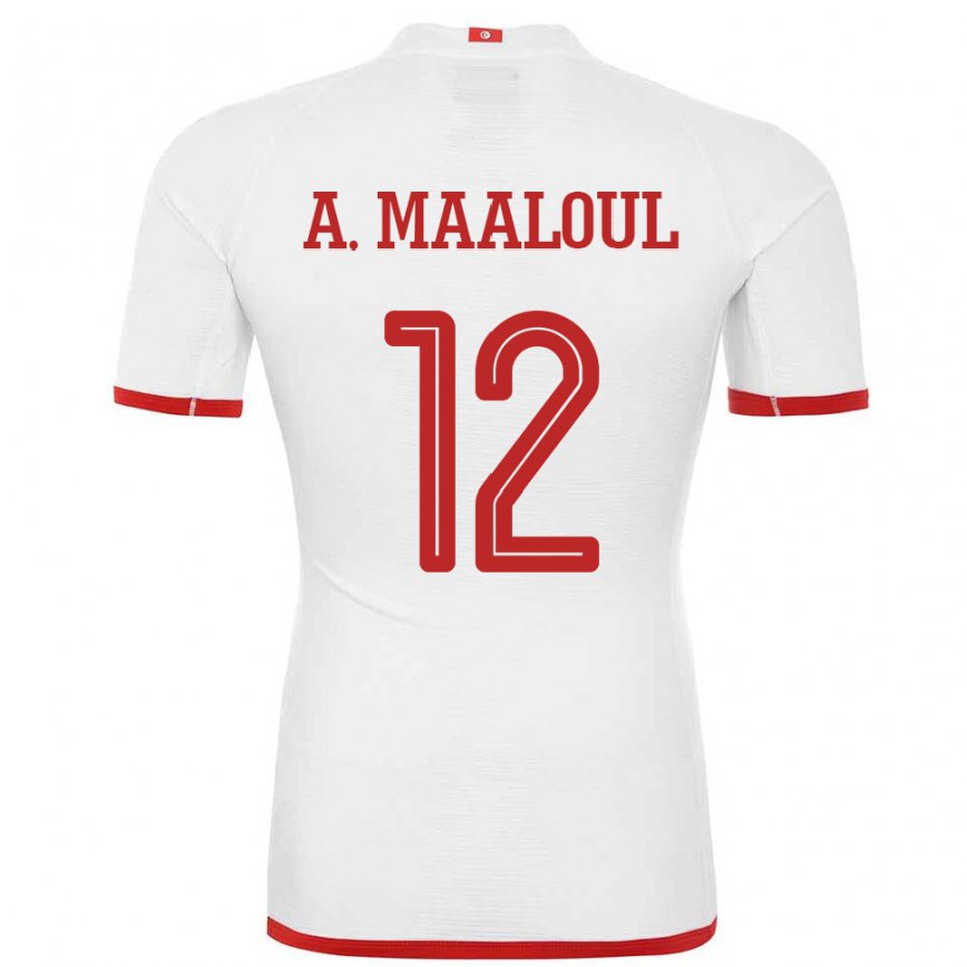 Vaikiškas Tuniso Ali Maaloul #12 Baltas Išvykos Marškinėliai 22-24 T-shirt