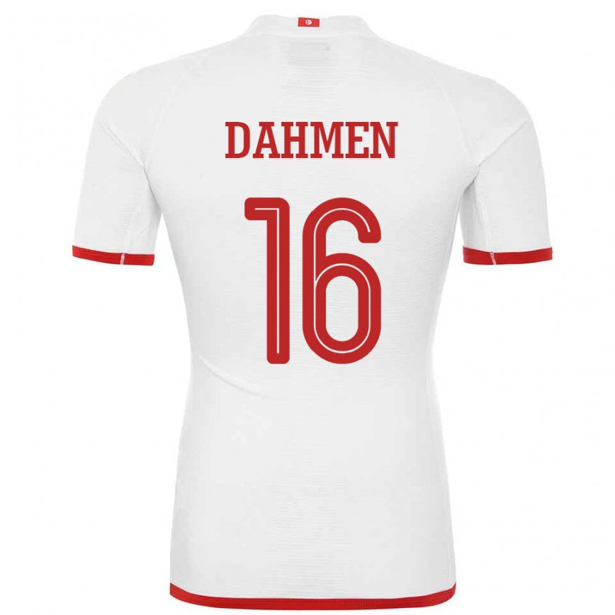 Vaikiškas Tuniso Aymen Dahmen #16 Baltas Išvykos Marškinėliai 22-24 T-shirt