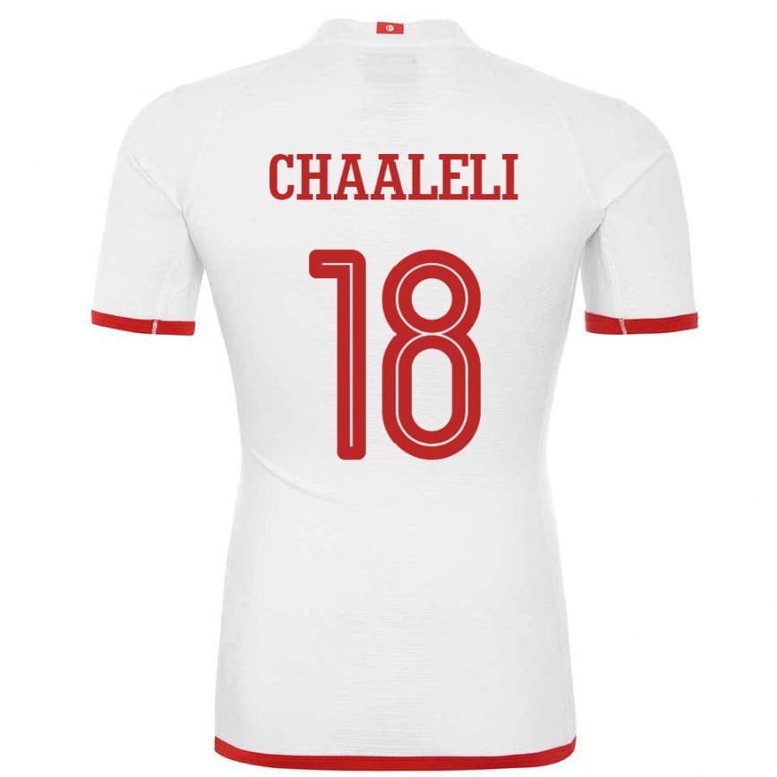 Vaikiškas Tuniso Ghaliene Chaaleli #18 Baltas Išvykos Marškinėliai 22-24 T-shirt