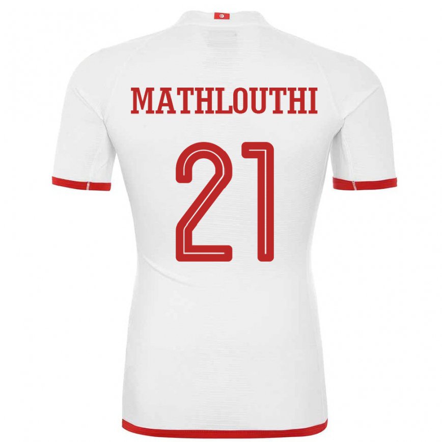 Vaikiškas Tuniso Hamza Mathlouthi #21 Baltas Išvykos Marškinėliai 22-24 T-shirt