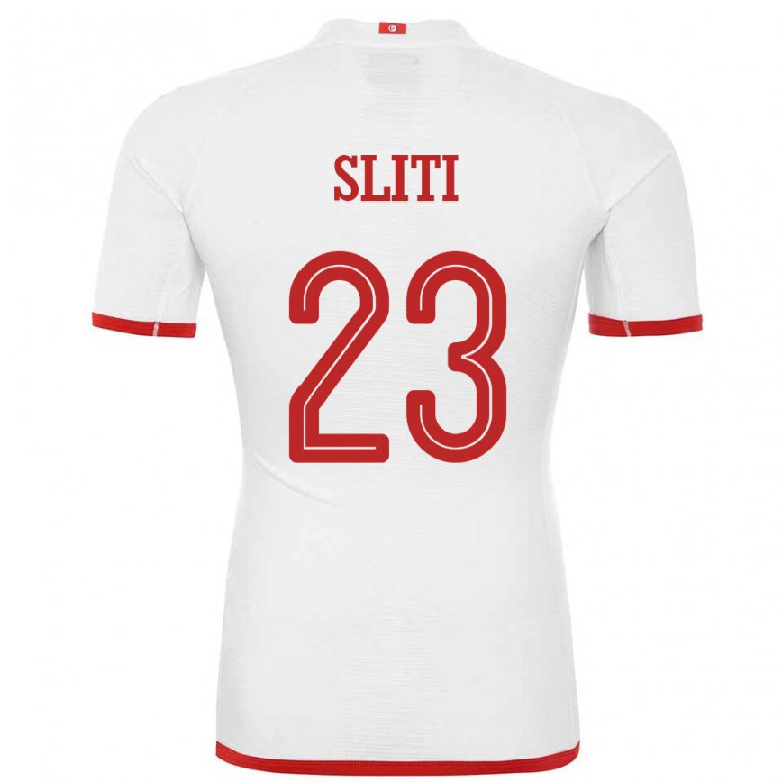 Vaikiškas Tuniso Naim Sliti #23 Baltas Išvykos Marškinėliai 22-24 T-shirt