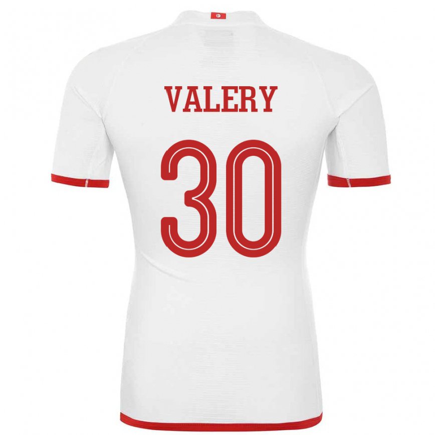 Vaikiškas Tuniso Yann Valery #30 Baltas Išvykos Marškinėliai 22-24 T-shirt