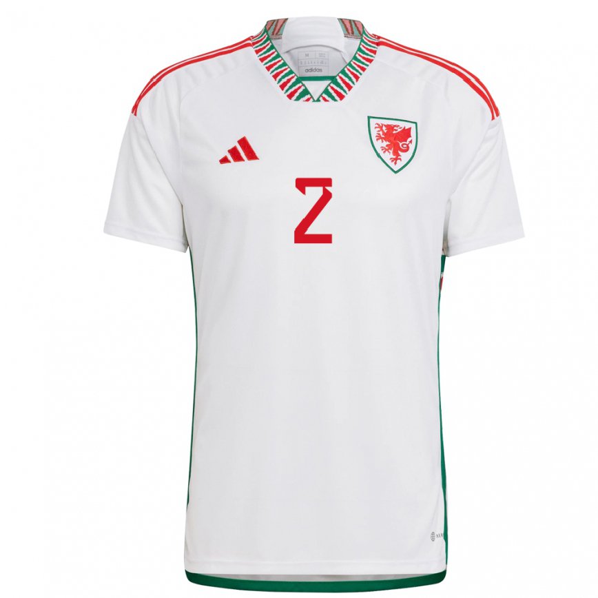 Vaikiškas Velso Chris Gunter #2 Baltas Išvykos Marškinėliai 22-24 T-shirt