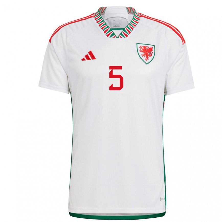 Vaikiškas Velso Rubin Colwill #5 Baltas Išvykos Marškinėliai 22-24 T-shirt