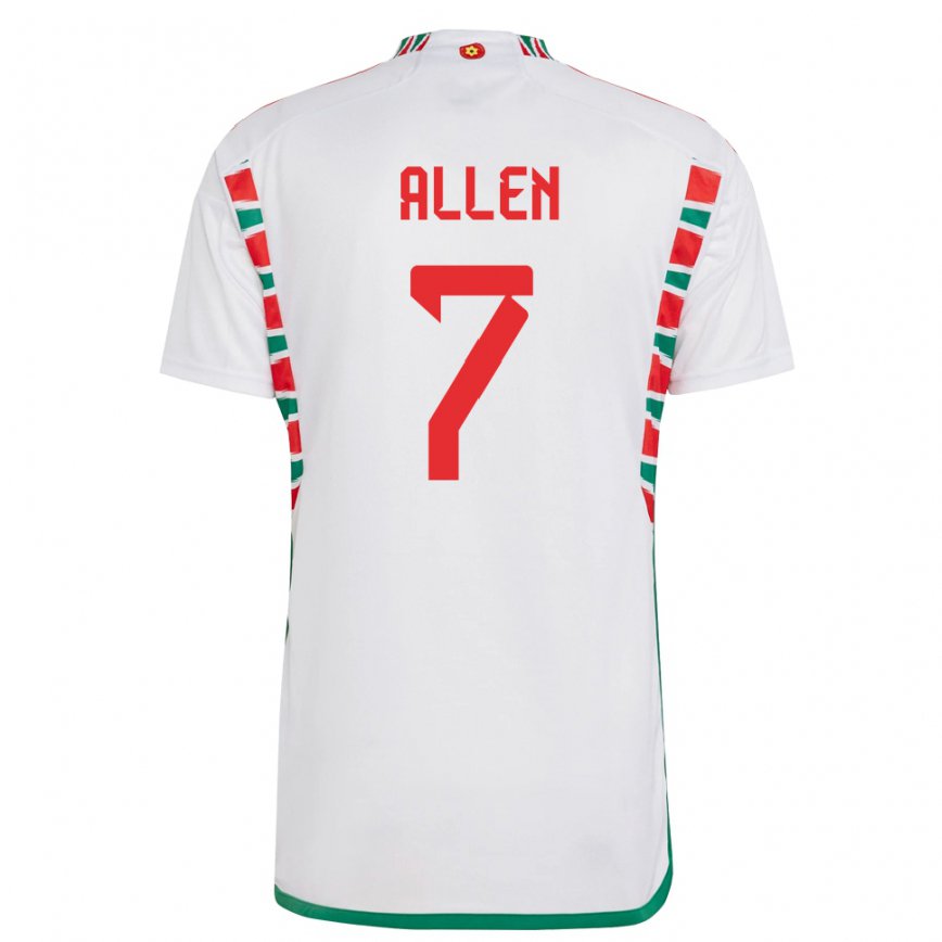 Vaikiškas Velso Joe Allen #7 Baltas Išvykos Marškinėliai 22-24 T-shirt