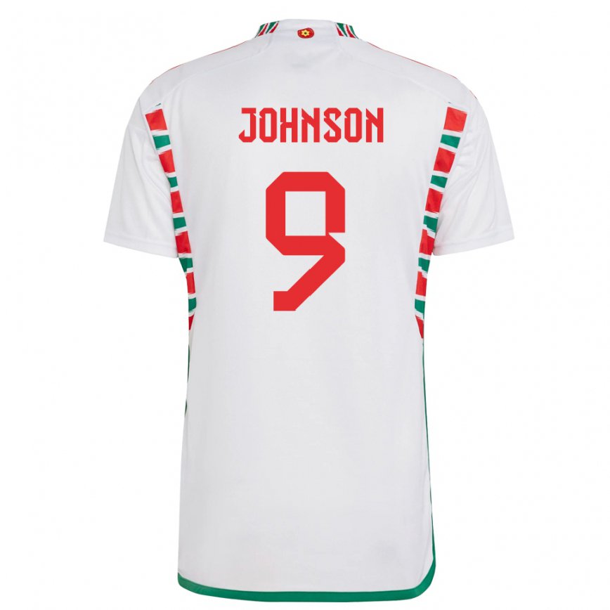 Vaikiškas Velso Brennan Johnson #9 Baltas Išvykos Marškinėliai 22-24 T-shirt