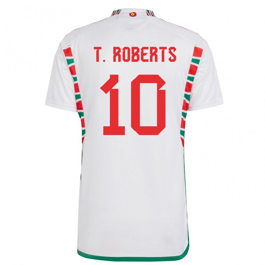 Vaikiškas Velso Tyler Roberts #10 Baltas Išvykos Marškinėliai 22-24 T-shirt