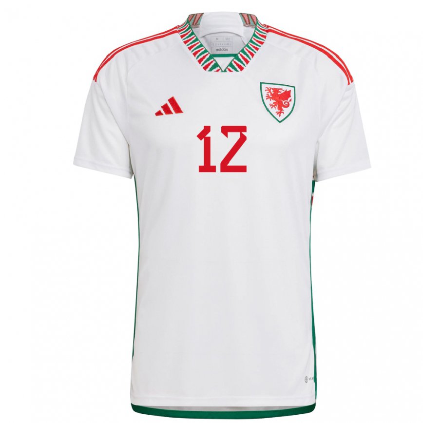 Vaikiškas Velso Danny Ward #12 Baltas Išvykos Marškinėliai 22-24 T-shirt