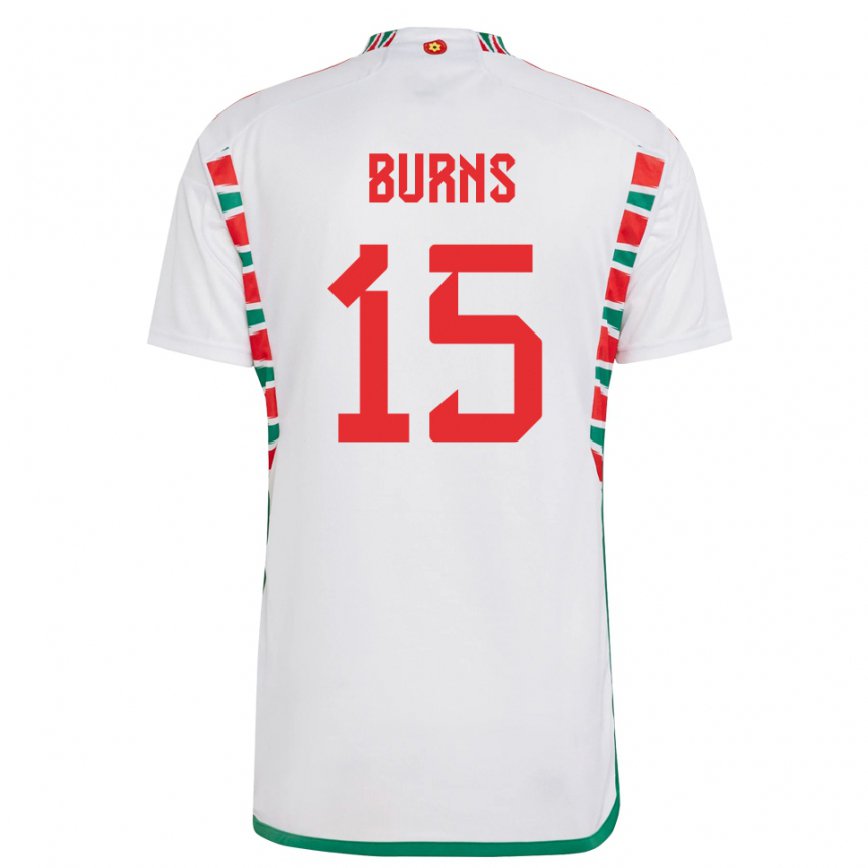 Vaikiškas Velso Wes Burns #15 Baltas Išvykos Marškinėliai 22-24 T-shirt