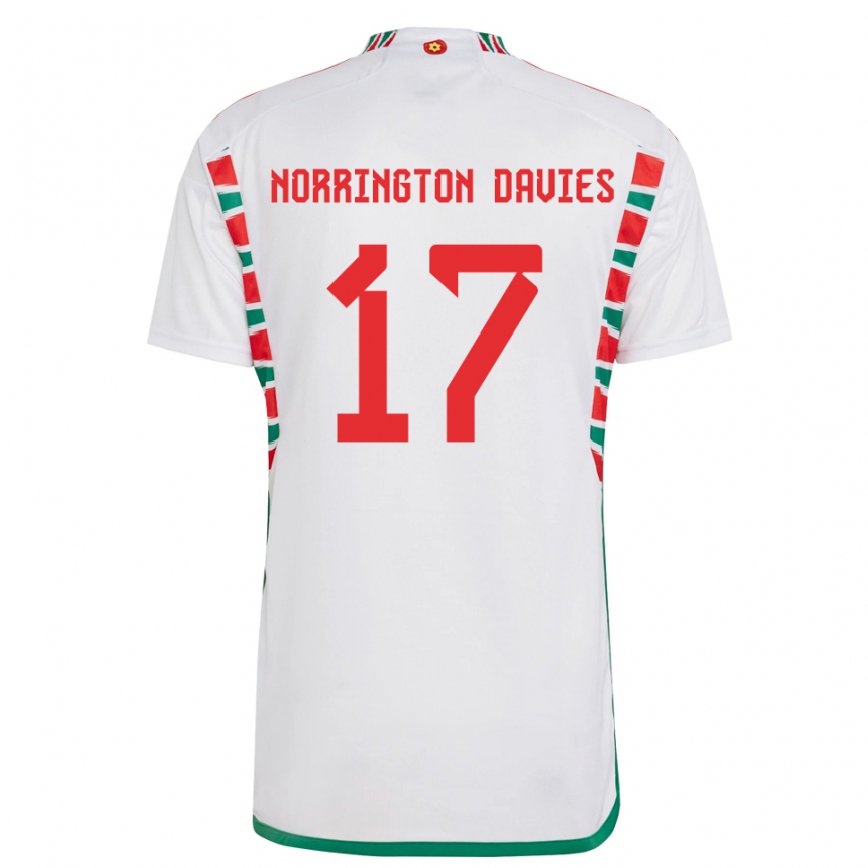 Vaikiškas Velso Rhys Norrington Davies #17 Baltas Išvykos Marškinėliai 22-24 T-shirt