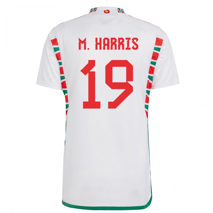 Vaikiškas Velso Mark Harris #19 Baltas Išvykos Marškinėliai 22-24 T-shirt