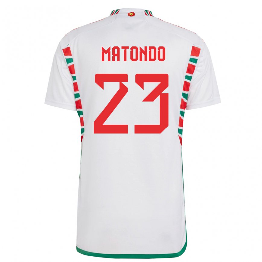 Vaikiškas Velso Rabbi Matondo #23 Baltas Išvykos Marškinėliai 22-24 T-shirt