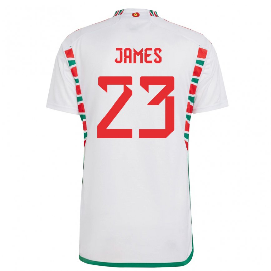 Vaikiškas Velso Jordan James #23 Baltas Išvykos Marškinėliai 22-24 T-shirt