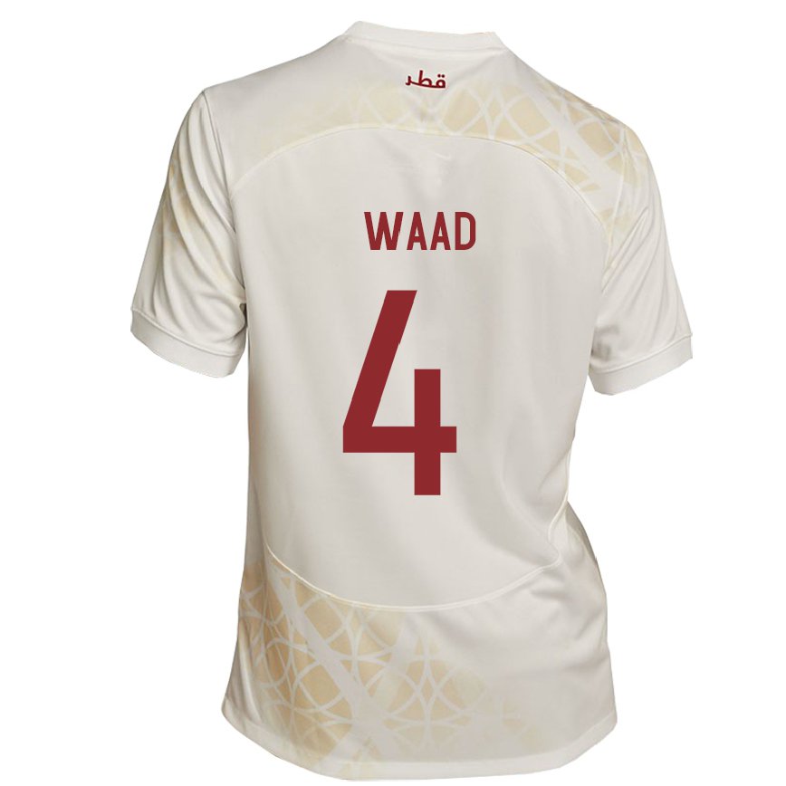 Vaikiškas Kataro Mohammed Waad #4 Auksinė Smėlio Spalvos Išvykos Marškinėliai 22-24 T-shirt