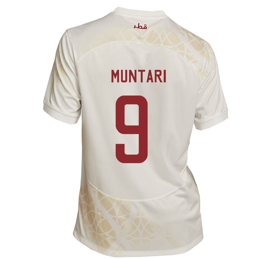 Vaikiškas Kataro Mohammed Muntari #9 Auksinė Smėlio Spalvos Išvykos Marškinėliai 22-24 T-shirt