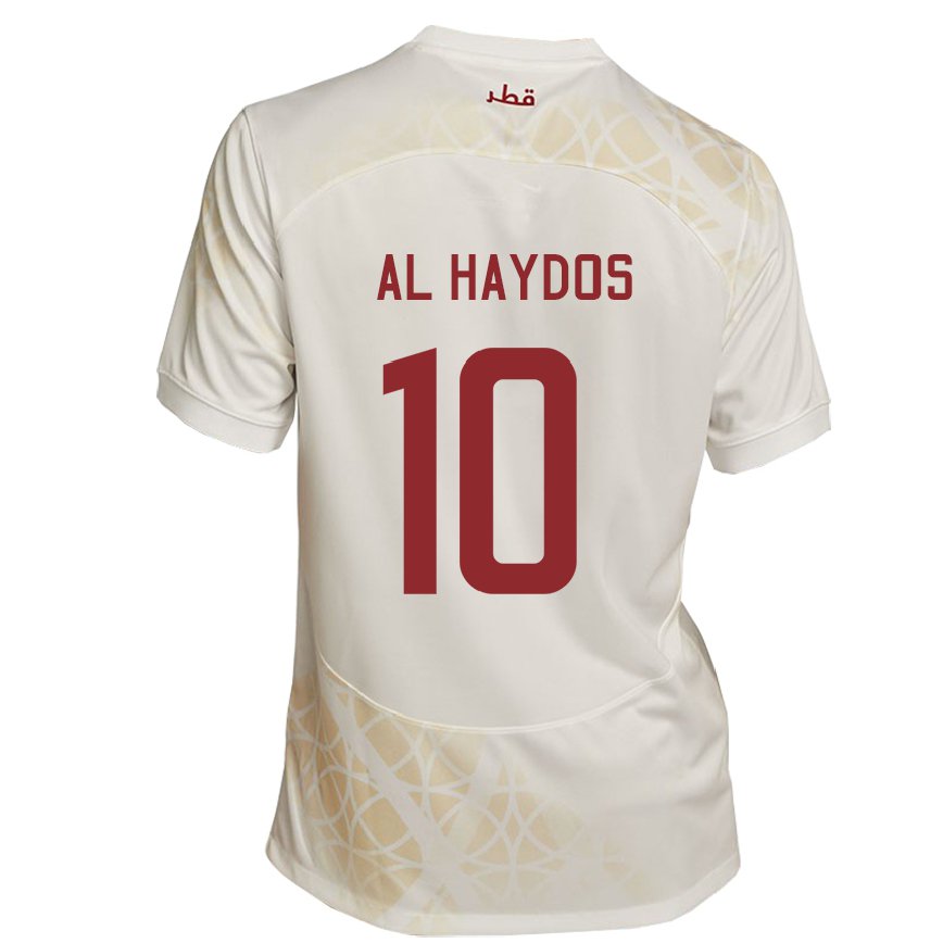 Vaikiškas Kataro Hasan Al Haydos #10 Auksinė Smėlio Spalvos Išvykos Marškinėliai 22-24 T-shirt