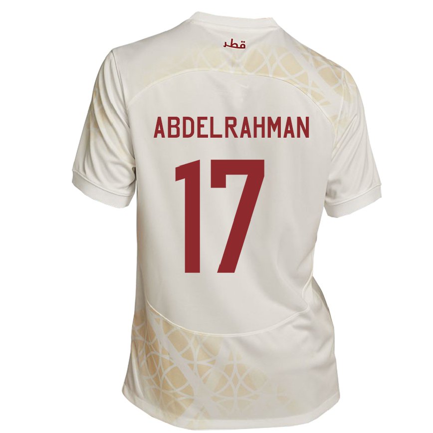 Vaikiškas Kataro Abdelrahman Fahmi Moustafa #17 Auksinė Smėlio Spalvos Išvykos Marškinėliai 22-24 T-shirt