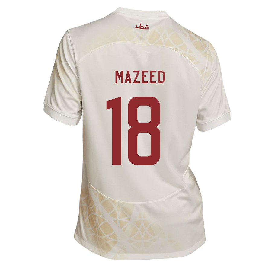 Vaikiškas Kataro Khalid Muneer Ali #18 Auksinė Smėlio Spalvos Išvykos Marškinėliai 22-24 T-shirt