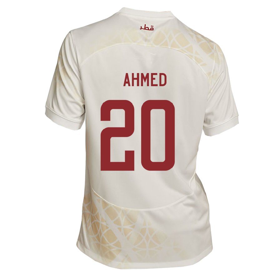 Vaikiškas Kataro Ahmed Fadel Hasaba #20 Auksinė Smėlio Spalvos Išvykos Marškinėliai 22-24 T-shirt