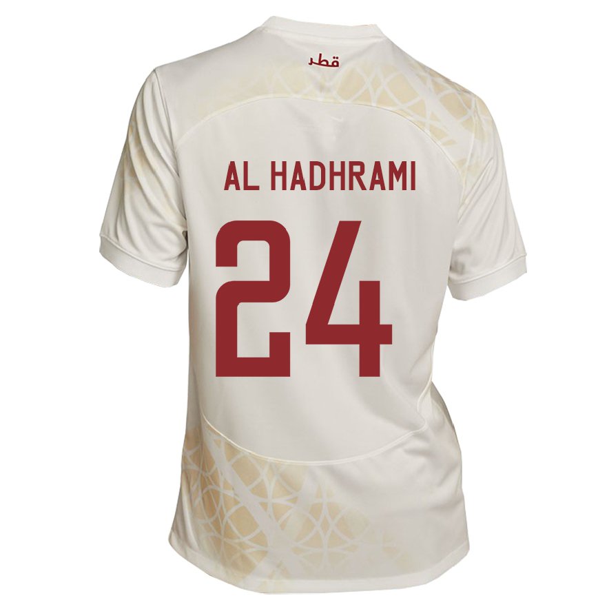 Vaikiškas Kataro Naif Abdulraheem Al Hadhrami #24 Auksinė Smėlio Spalvos Išvykos Marškinėliai 22-24 T-shirt