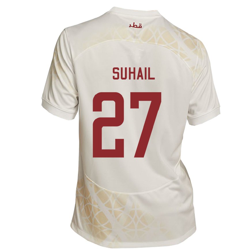 Vaikiškas Kataro Ahmed Suhail #27 Auksinė Smėlio Spalvos Išvykos Marškinėliai 22-24 T-shirt