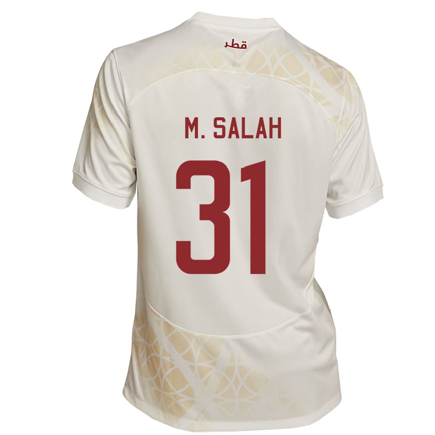 Vaikiškas Kataro Salah Zakaria #31 Auksinė Smėlio Spalvos Išvykos Marškinėliai 22-24 T-shirt