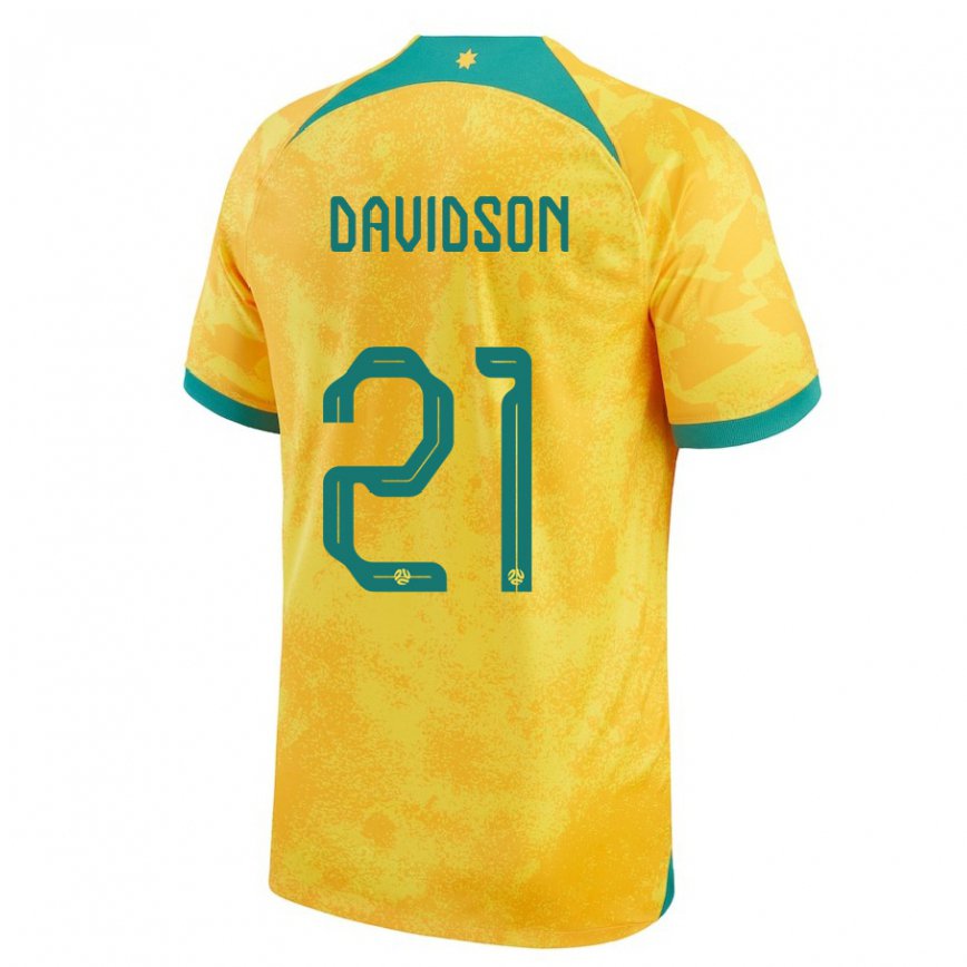 Vyrai Australijos Jason Davidson #21 Auksinis Namų Marškinėliai 22-24 T-shirt