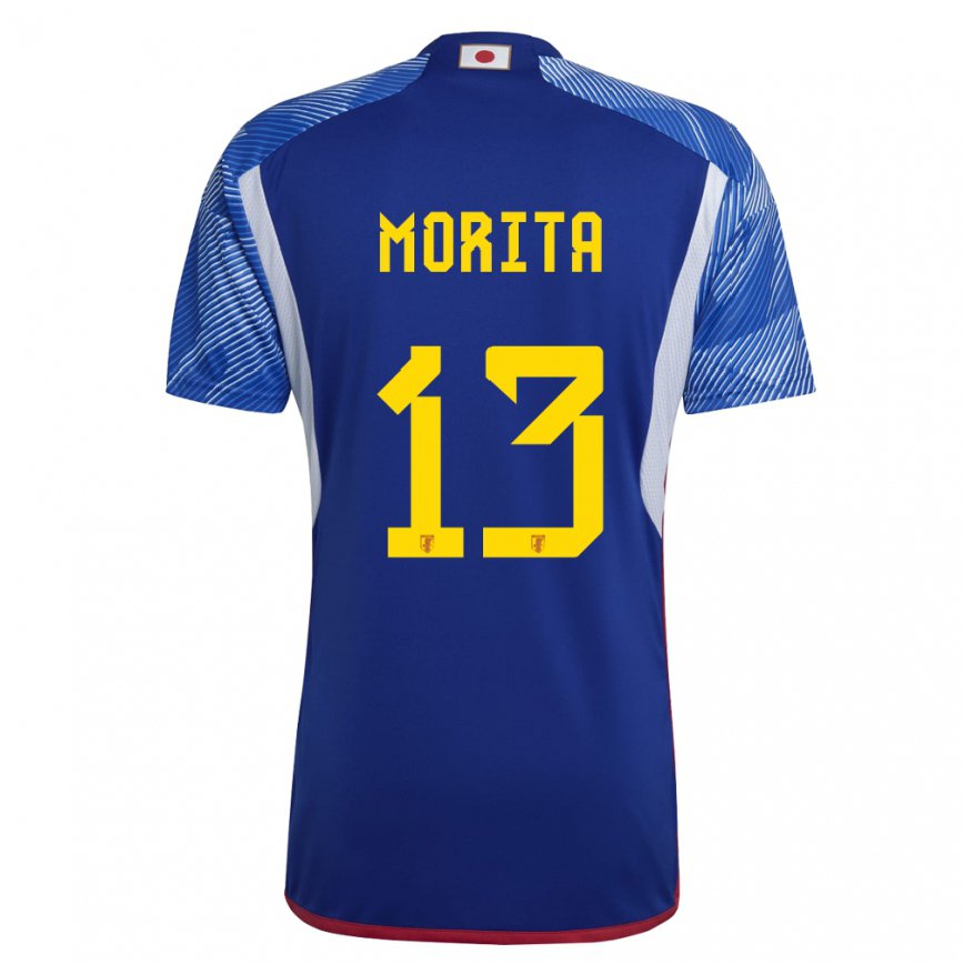 Vyrai Japonijos Hidemasa Morita #13 Karališkai Mėlyna Namų Marškinėliai 22-24 T-shirt