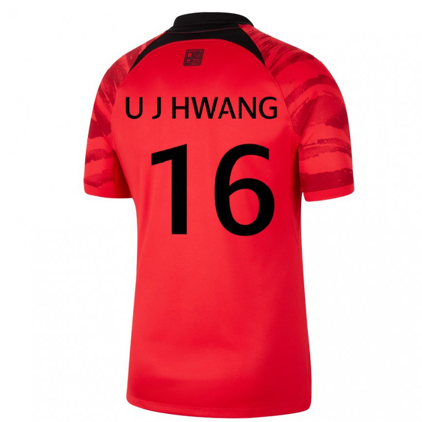 Vyrai Pietų Korėjos Ui-jo Hwang #16 Raudona Juoda Namų Marškinėliai 22-24 T-shirt