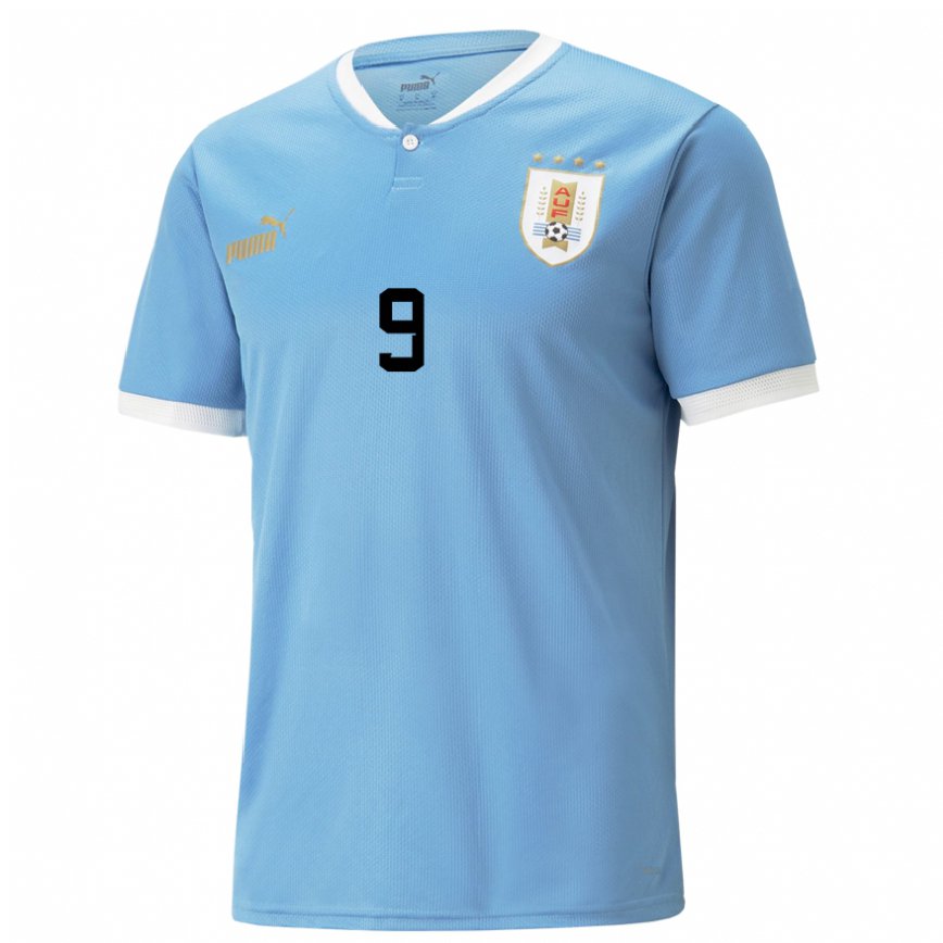 Vyrai Urugvajaus Luis Suarez #9 Mėlyna Namų Marškinėliai 22-24 T-shirt