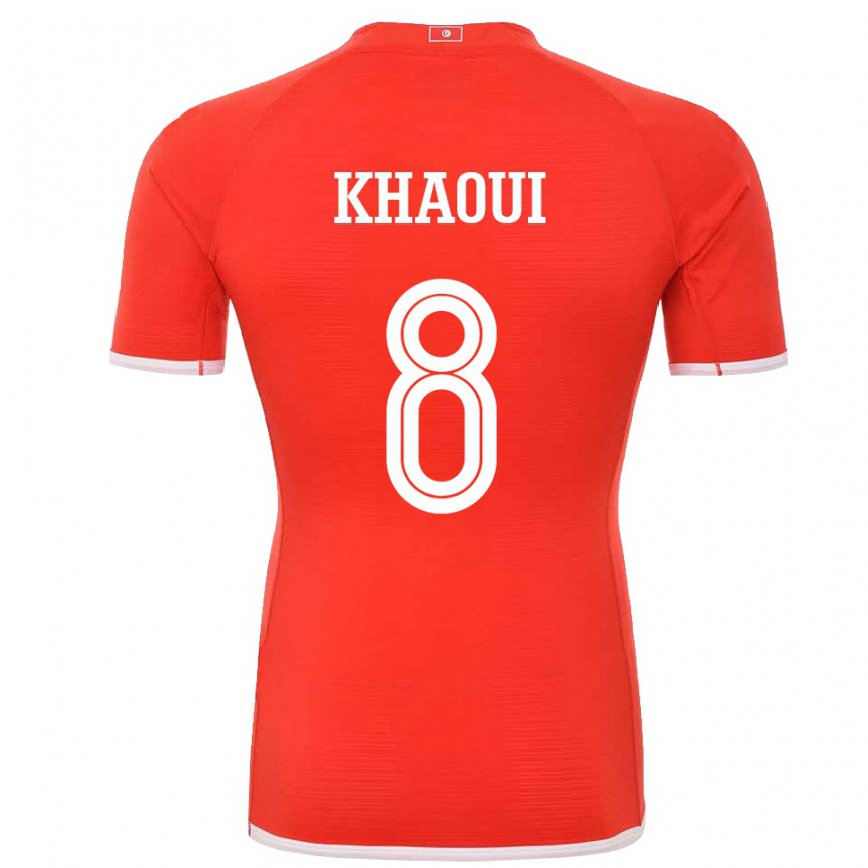 Vyrai Tuniso Saif Eddine Khaoui #8 Raudona Namų Marškinėliai 22-24 T-shirt