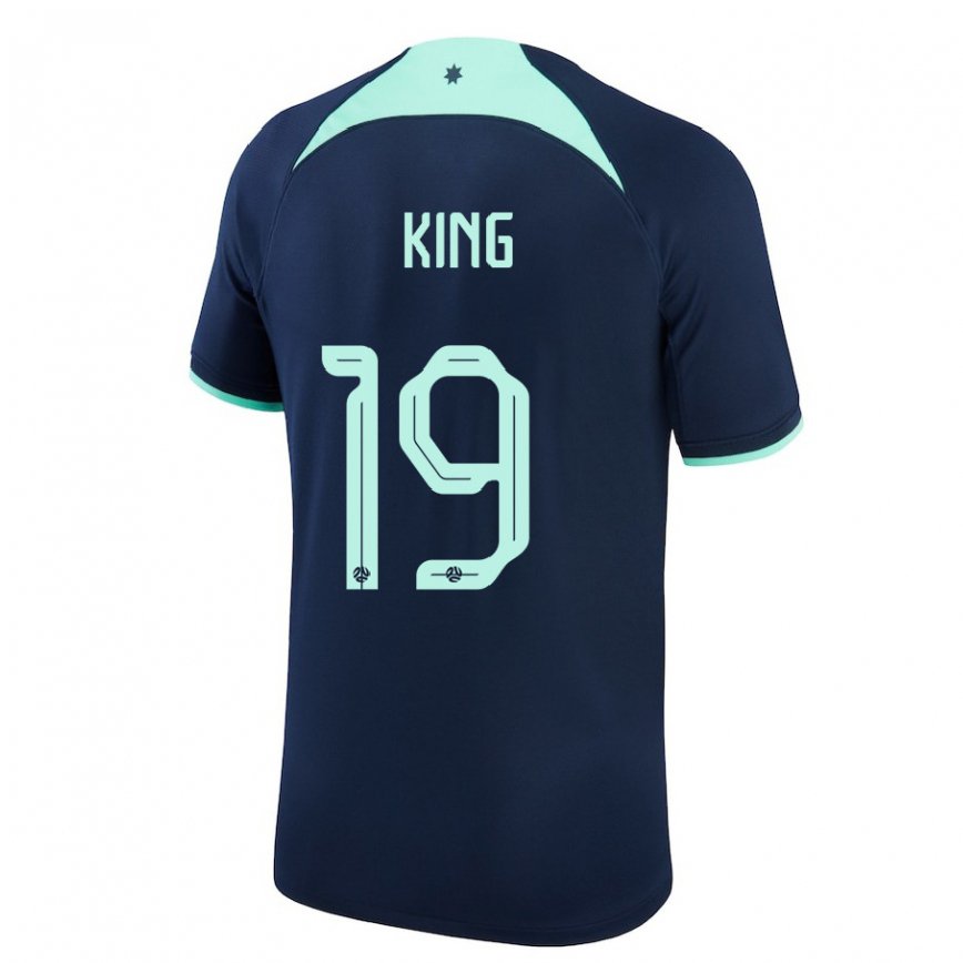 Vyrai Australijos Joel King #19 Tamsiai Mėlyna Išvykos Marškinėliai 22-24 T-shirt