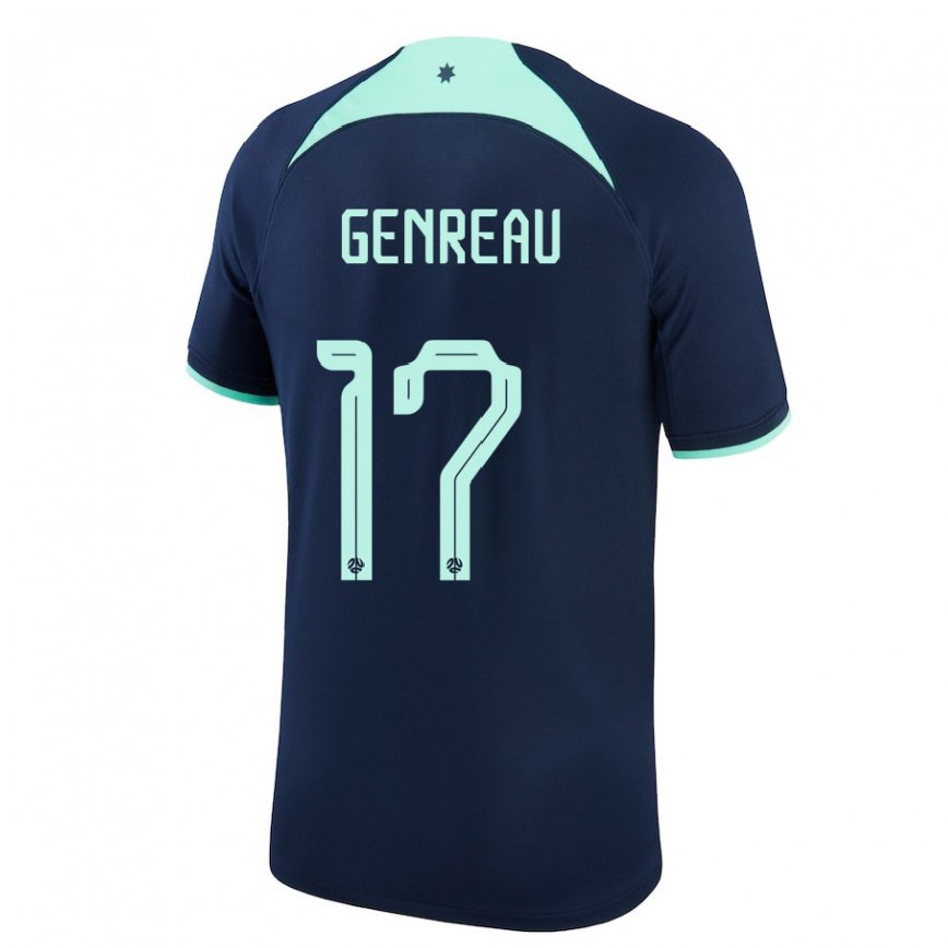 Vyrai Australijos Denis Genreau #17 Tamsiai Mėlyna Išvykos Marškinėliai 22-24 T-shirt