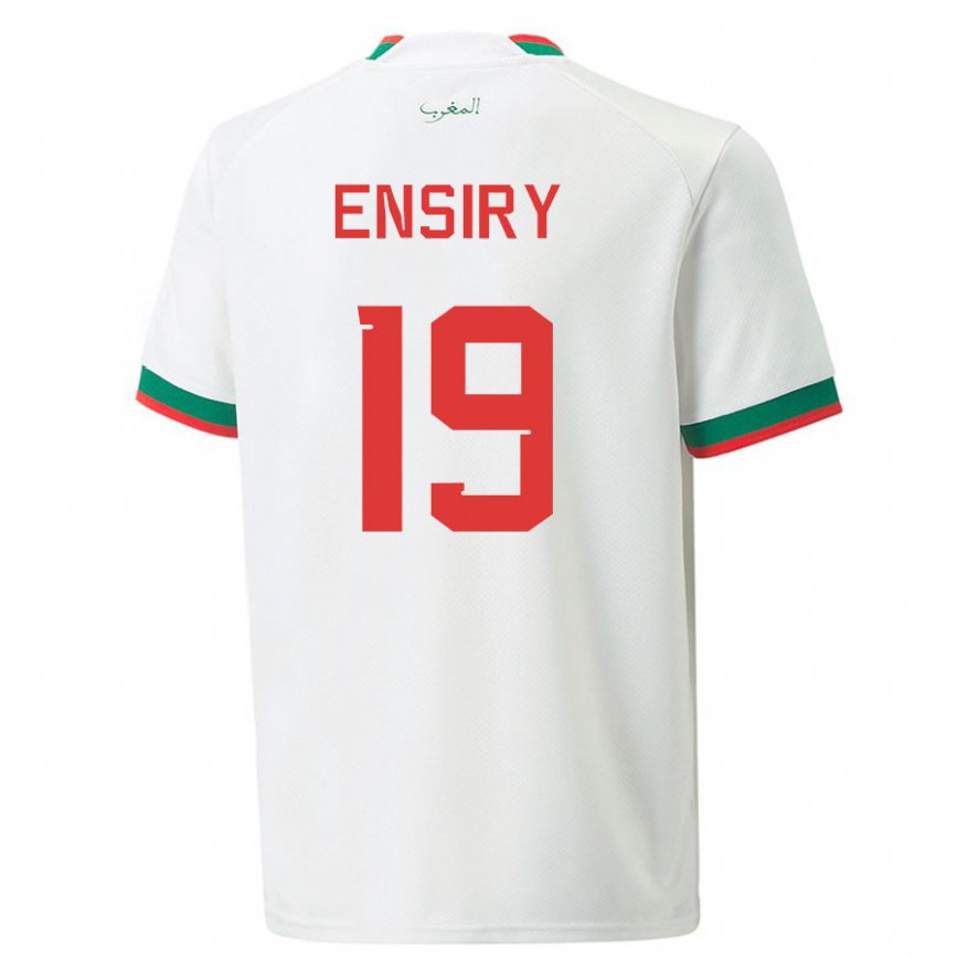 Vyrai Maroko Youssef Ensiry #19 Baltas Išvykos Marškinėliai 22-24 T-shirt