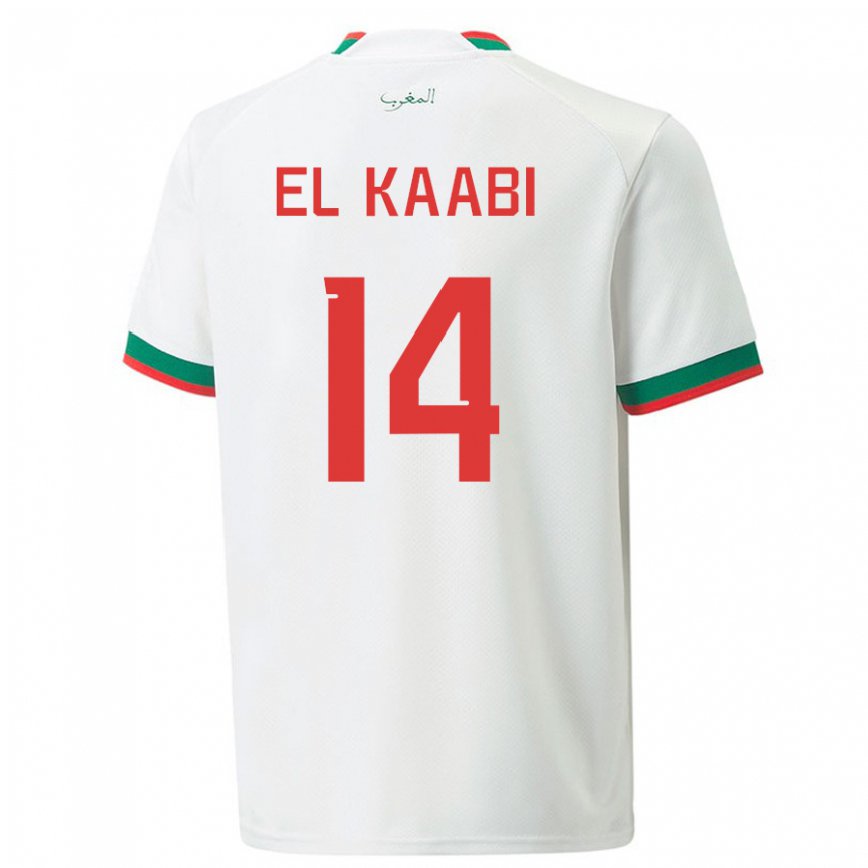 Vyrai Maroko Ayoub El Kaabi #14 Baltas Išvykos Marškinėliai 22-24 T-shirt