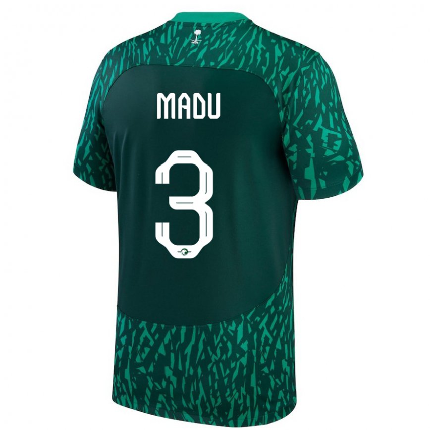 Vyrai Saudo Arabijos Abdullah Madu #3 Tamsiai žalia Išvykos Marškinėliai 22-24 T-shirt