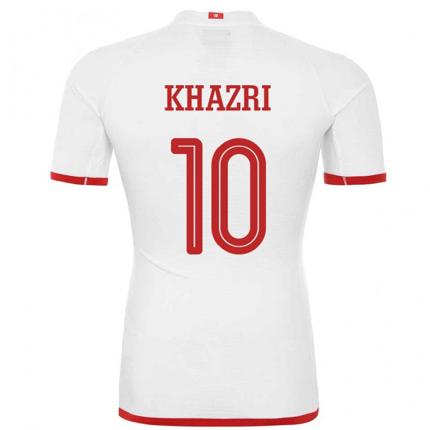 Vyrai Tuniso Wahbi Khazri #10 Baltas Išvykos Marškinėliai 22-24 T-shirt