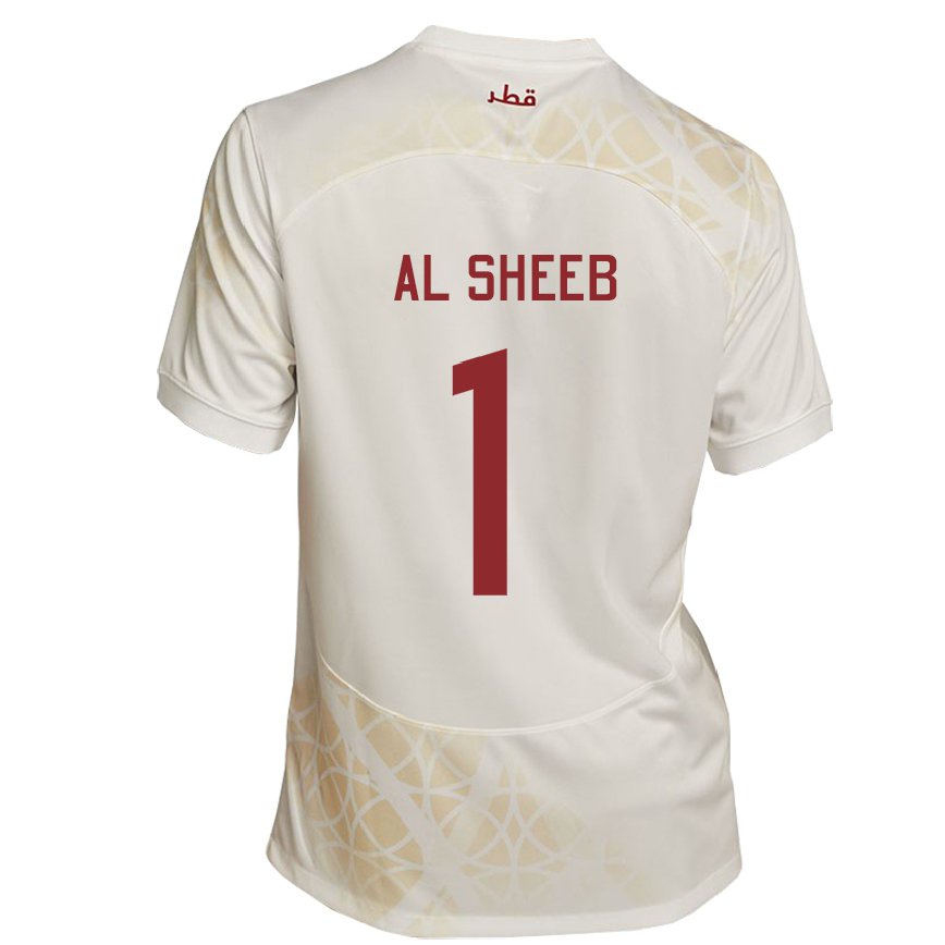 Vyrai Kataro Saad Al Sheeb #1 Auksinė Smėlio Spalvos Išvykos Marškinėliai 22-24 T-shirt