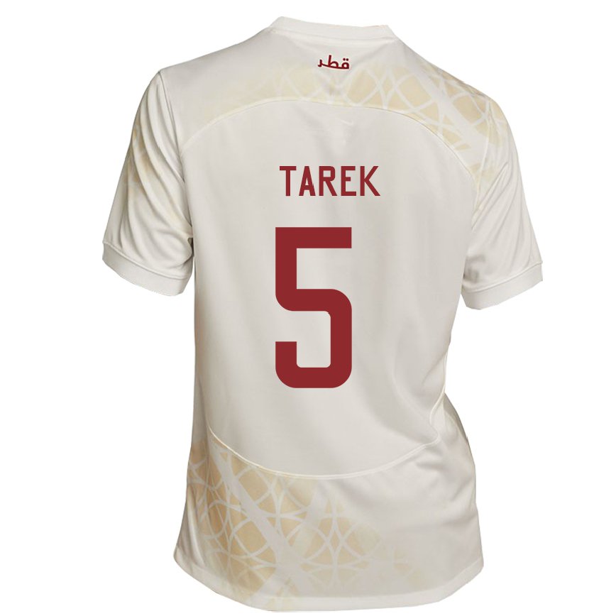 Vyrai Kataro Tarek Salman #5 Auksinė Smėlio Spalvos Išvykos Marškinėliai 22-24 T-shirt