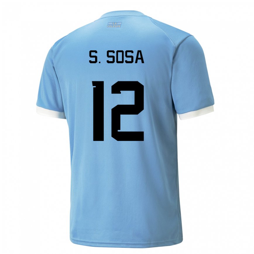 Moteriškas Urugvajaus Sebastian Sosa #12 Mėlyna Namų Marškinėliai 22-24 T-shirt