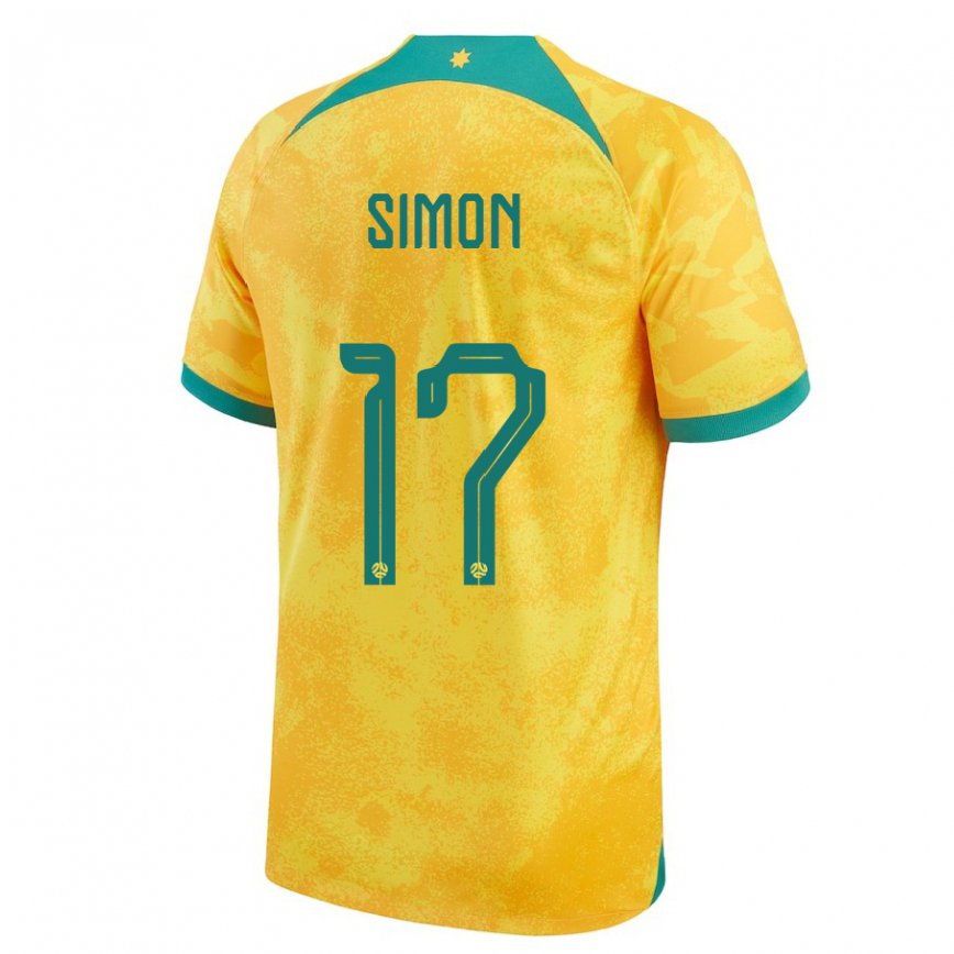 Vaikiškas Australijos Kyah Simon #17 Auksinis Namų Marškinėliai 22-24 T-shirt