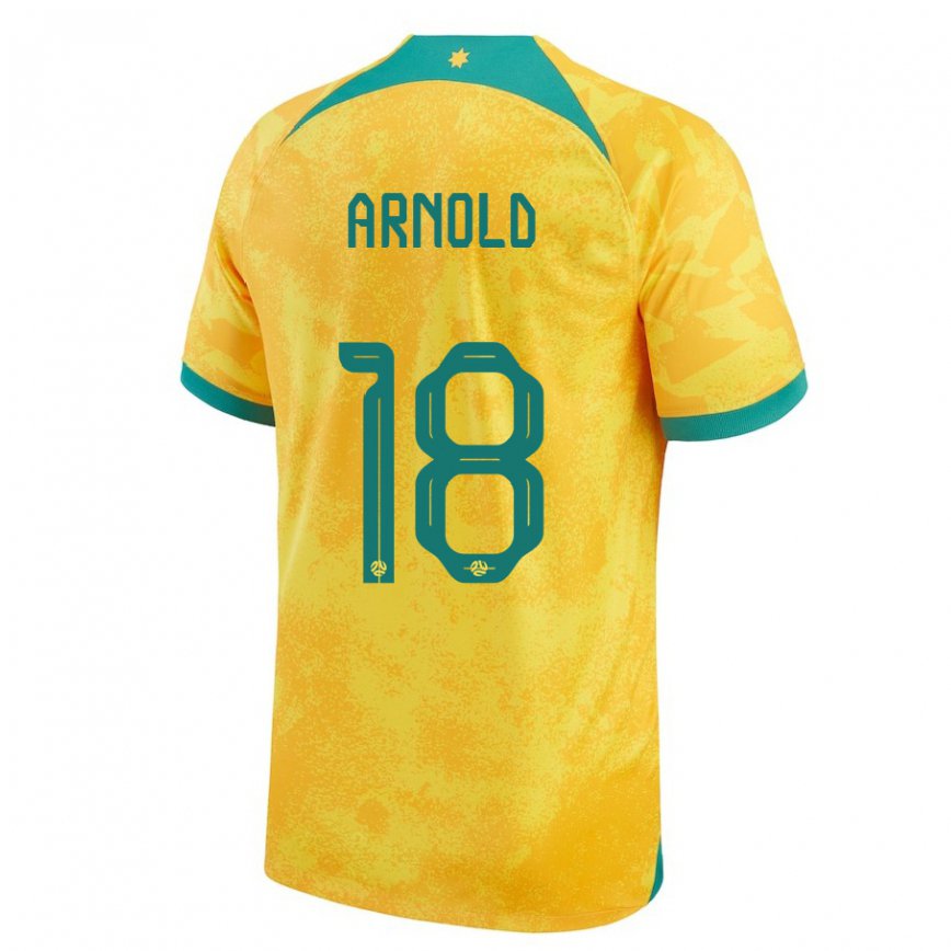 Vaikiškas Australijos Mackenzie Arnold #18 Auksinis Namų Marškinėliai 22-24 T-shirt