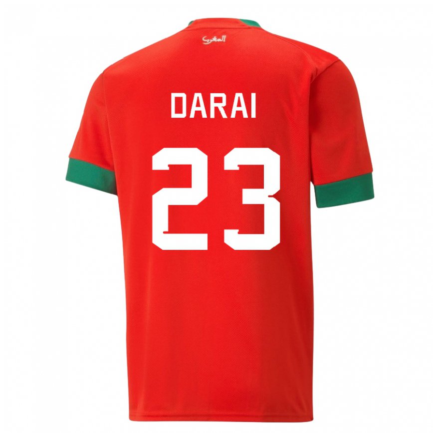 Vaikiškas Maroko Hamza Darai #23 Raudona Namų Marškinėliai 22-24 T-shirt