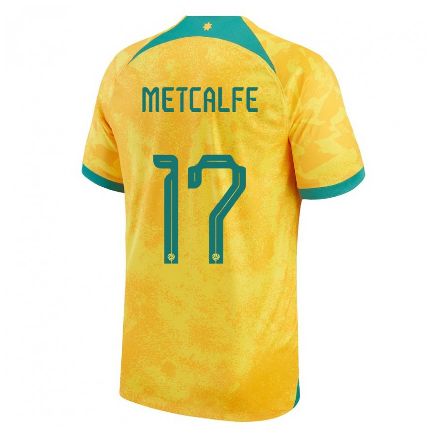 Vaikiškas Australijos Conor Metcalfe #17 Auksinis Namų Marškinėliai 22-24 T-shirt